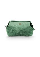 Pip Studio Pip Cosmetic Purse Extra Large Velvet Quilted Green 30x20.7x13.8cm - thumbnail