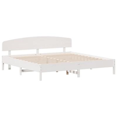 Bedframe zonder matras massief grenenhout wit 200x200 cm