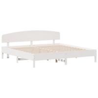 Bedframe zonder matras massief grenenhout wit 200x200 cm - thumbnail