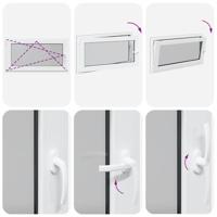 Kelderraam "RISOR" 110x70 cm draai-kiep DIN links antraciet - thumbnail