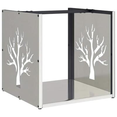 Brandhoutrek 40x40x40 cm roestvrij staal