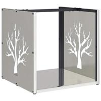 Brandhoutrek 40x40x40 cm roestvrij staal - thumbnail