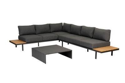 WOOOD Loungeset 'Bari' Polywood, kleur Antraciet
