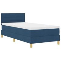Boxspringbed met matras en LED stof blauw 100x200 cm - thumbnail