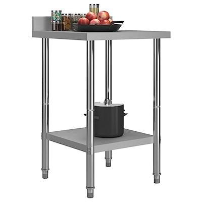 VidaXL Keukenwerktafel met spatscherm 60x60x93 cm roestvrij staal