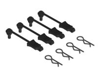 Body Clip Retainers 1/10 Scale Black 4pcs (AR390165) - thumbnail