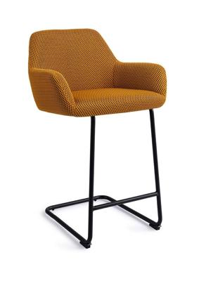 Jesper Home Barkruk 'Hiroo' Arch Black, kleur Groovy Garam (zithoogte 66cm)