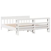 Bedframe zonder matras massief grenenhout wit 180x200 cm - thumbnail