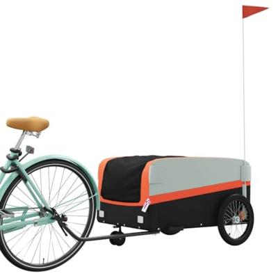 Fietstrailer 45 kg ijzer zwart en oranje Fietstrailer 45 kg ijzer zwart en oranje