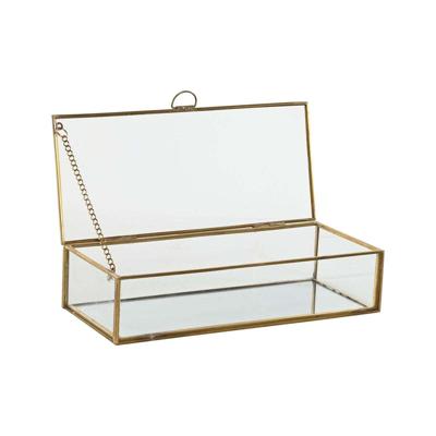 Doos-Juwelenkistje Home ESPRIT Gouden Metaal Kristal 23 X 10 X 5,5 cm