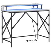 Bureau met plank Grijs sonoma 100 x 50 x 86.5 cm Bewerkt hout - thumbnail
