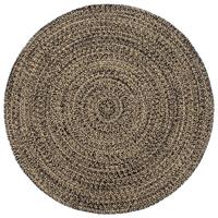 VidaXL Vloerkleed handgemaakt 210 cm jute zwart en bruin - thumbnail