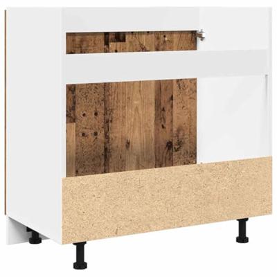 Wastafelonderkast Lyon 80x46x81,5 cm bewerkt hout oud houtkleurig