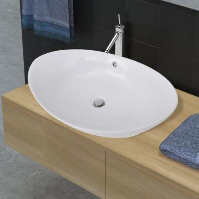 VidaXL Keramische wastafel ovaal 59 x 38,5 cm VidaXL Keramische wastafel ovaal 59 x 38,5 cm