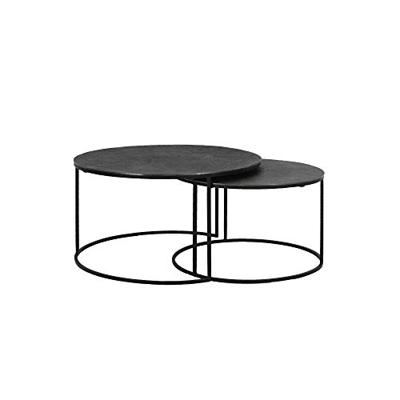Light & Living Salontafel 'Rengo' Set van 2 stuks, kleur Zwart Nikkel