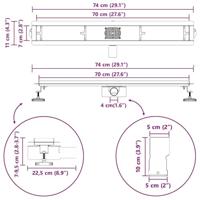Doucheafvoer 2-in-1 met 360 Sifon Zwart 70 cm - thumbnail