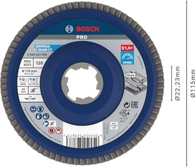 Bosch Accessories 2608621766 X-LOCK Lamellenschijf Diameter 115 mm 1 stuk(s)