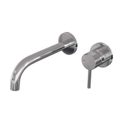 Brauer Chrome Carving Inbouw Wastafelmengkraan met Gebogen Uitloop en Rozetten Model A1 Chroom