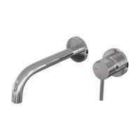 Brauer Chrome Carving Inbouw Wastafelmengkraan met Gebogen Uitloop en Rozetten Model A1 Chroom - thumbnail