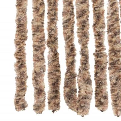 VidaXL Vliegengordijn 100x200 cm chenille beige en donkerbruin