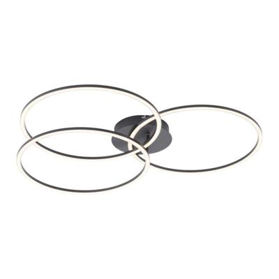 Just Light Moderne plafondlampIvanka 3-rings zwart - 14539-18