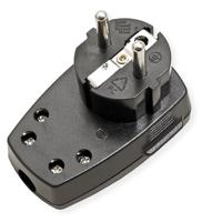 BACHMANN Geaarde stekker , zwarte platte wipschakelaar 2-p - thumbnail