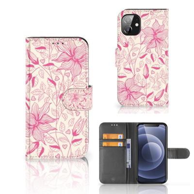 Apple iPhone 12 Mini Hoesje Pink Flowers