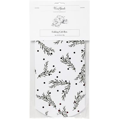 Vivi Gade Cadeaudoosjes, tak met kerstballen, afm 18x15x6 cm, 300 gr, groen, rood metallic, wit, 3 stuk/ 1 doos