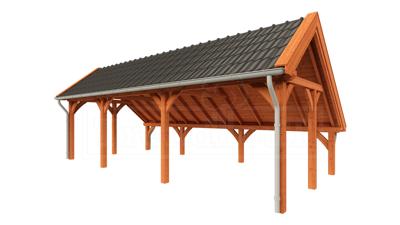 Trendhout Kapschuur de Hoeve XL 875x440 cm- Kapschuurdak- Onbehandeld lariks Douglas hout- Trendhout Trendhout Kapschuur de Hoeve XL 875x440 cm- Kapschuurdak- Onbehandeld lariks Douglas hout- Trendhout