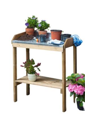 Oppottafel met zink bovenblad Oppottafel met zink bovenblad