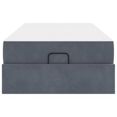 Bedframe met matras met opslag Donkergrijs 90 x 200 cm Fluweel