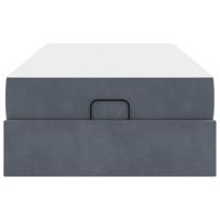 Bedframe met matras met opslag Donkergrijs 80 x 200 cm Fluweel - thumbnail