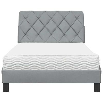 Bed met matras stof lichtgrijs 100x200 cm