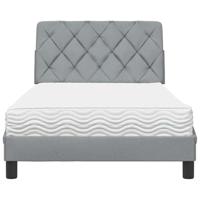 Bed met matras stof lichtgrijs 100x200 cm - thumbnail