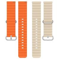 Ocean Style bandje - Beige / oranje - Garmin Vivoactive 6 / Vivoactive 5 / Vivoactive 3 - thumbnail