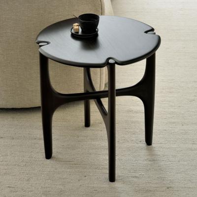 Ethnicraft Ronde Bijzettafel 'PI' Gevernist Mahoniehout, 47cm, kleur Donkerbruin