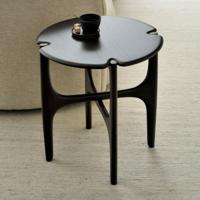 Ethnicraft Ronde Bijzettafel 'PI' Gevernist Mahoniehout, 47cm, kleur Donkerbruin - thumbnail