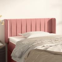 Hoofdbord met randen 83x16x78/88 cm fluweel roze - thumbnail