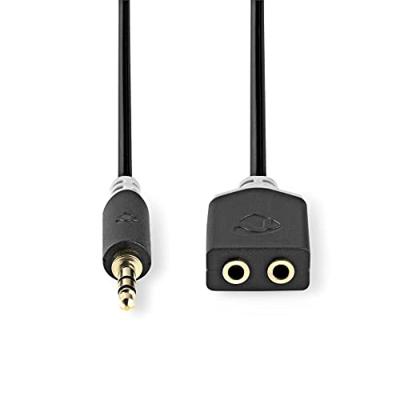 Nedis Stereo-Audiokabel | 3,5 mm Male | 2x 3,5 mm Female | 0.2 m | 1 stuks - CABW22100AT02 CABW22100AT02