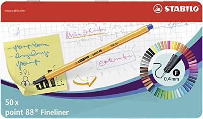 Stabilo point 88 metalen doos fineliners, 50st.