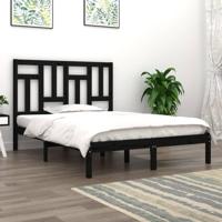 Bedframe massief grenenhout zwart 200x200 cm - thumbnail