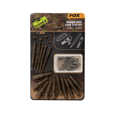 Fox Edges Camo Power Grip Lead Clip Kit Size 7 5st.
