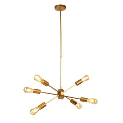 Searchlight Gouden hanglampAlpha Spider 6-lichts - 2906-6GO