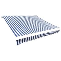 VidaXL Luifeldoek 350x250 cm canvas blauw en wit - thumbnail