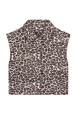 Like Flo winter gilet meisjes - blauw/beige - Dua - geweven - panter