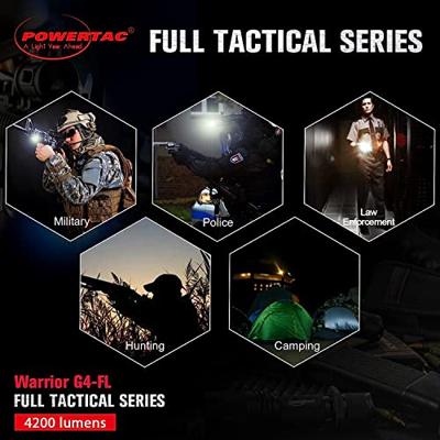 Powertac WAR-G4 FLW Zaklamp werkt op een accu LED 4200 lm 152 g Powertac WAR-G4 FLW Zaklamp werkt op een accu LED 4200 lm 152 g