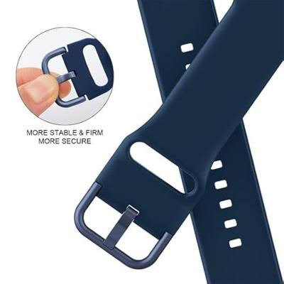 Soft siliconen bandje met gespsluiting - Donkerblauw - Geschikt voor Apple Watch 44mm / 45mm / 46mm / 49mm