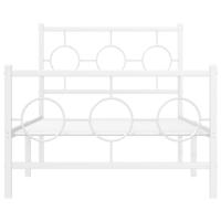 Bedframe met hoofd- en voeteneinde metaal wit 90x190 cm - thumbnail