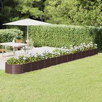 VidaXL Plantenbak 620x80x36 cm gegalvaniseerd staal bruin - thumbnail