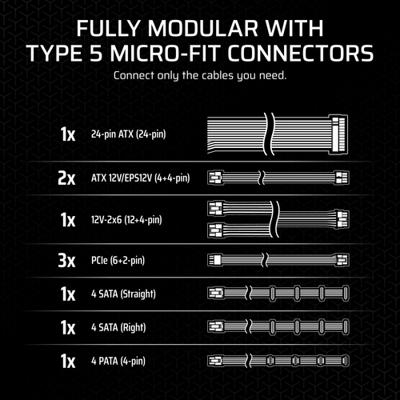 SFX modulaire voeding - CORSAIR - SF-serie SF850 - 80 PLUS Platinum - thumbnail